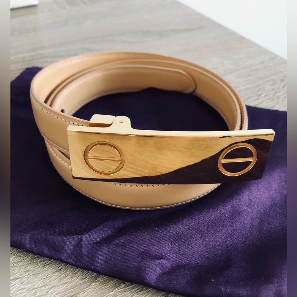 Cartier - VINTAGE Love Leather Belt - Nude/Gold